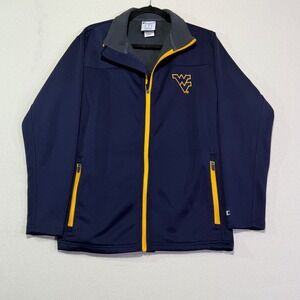 Champion West‎ Virginia Mountaineers WVU Navy Yellow Full Zip Jacket Mens Medium